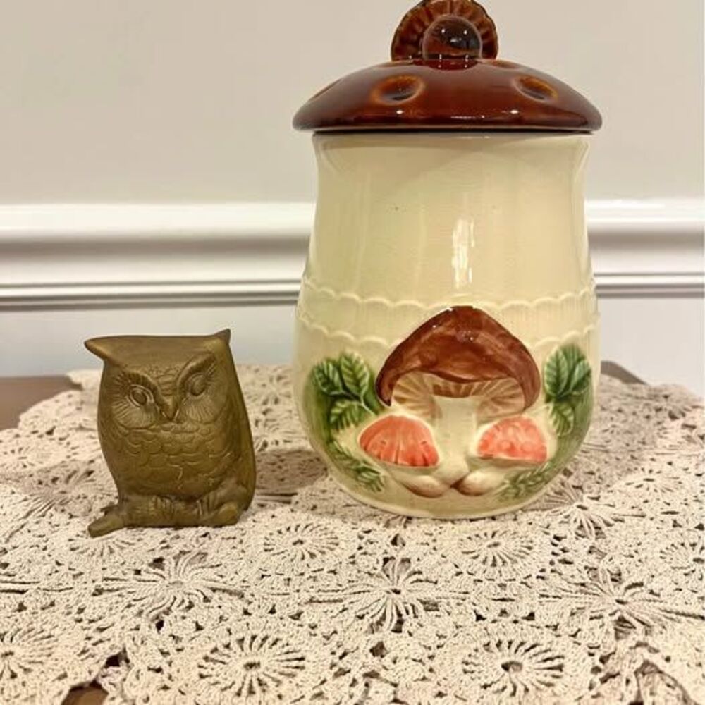 Vintage 1970s Mushroom Canister (Empress of Haruta) - Retro Decor